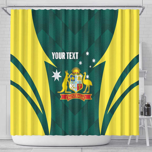 Australia Cricket Custom Shower Curtain Go Aussie Dynamic Green - Aussie Hoodie