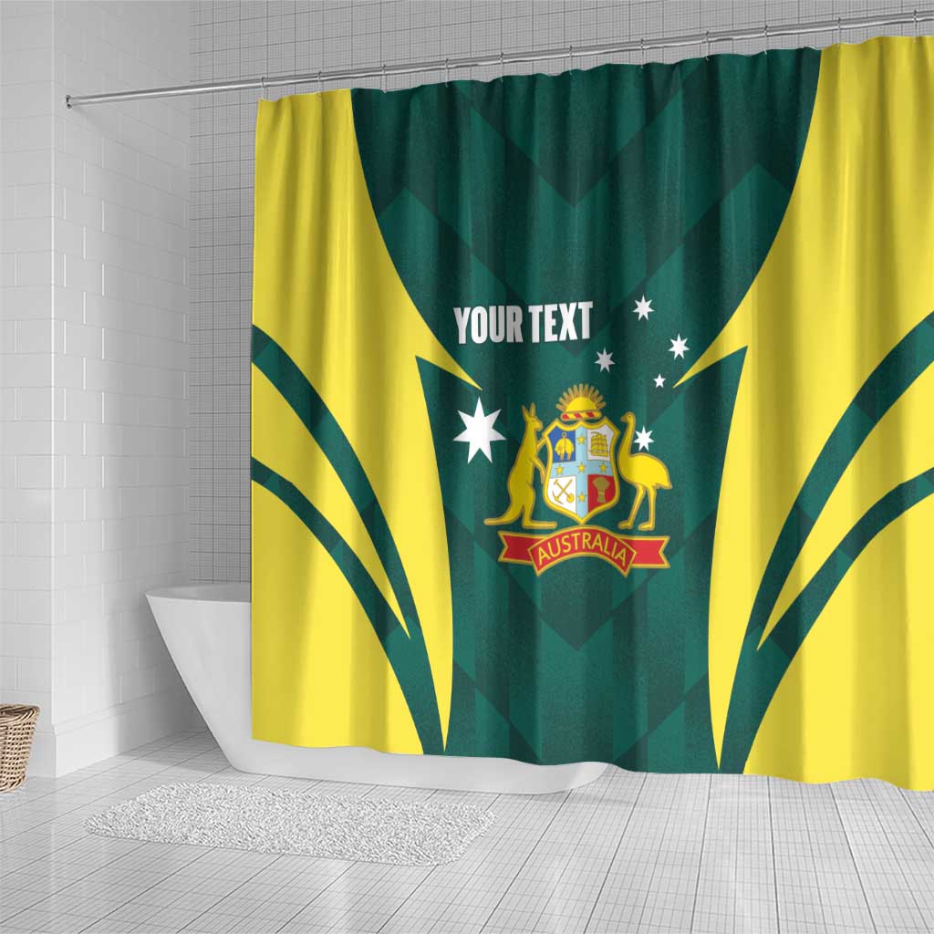 Australia Cricket Custom Shower Curtain Go Aussie Dynamic Green - Aussie Hoodie