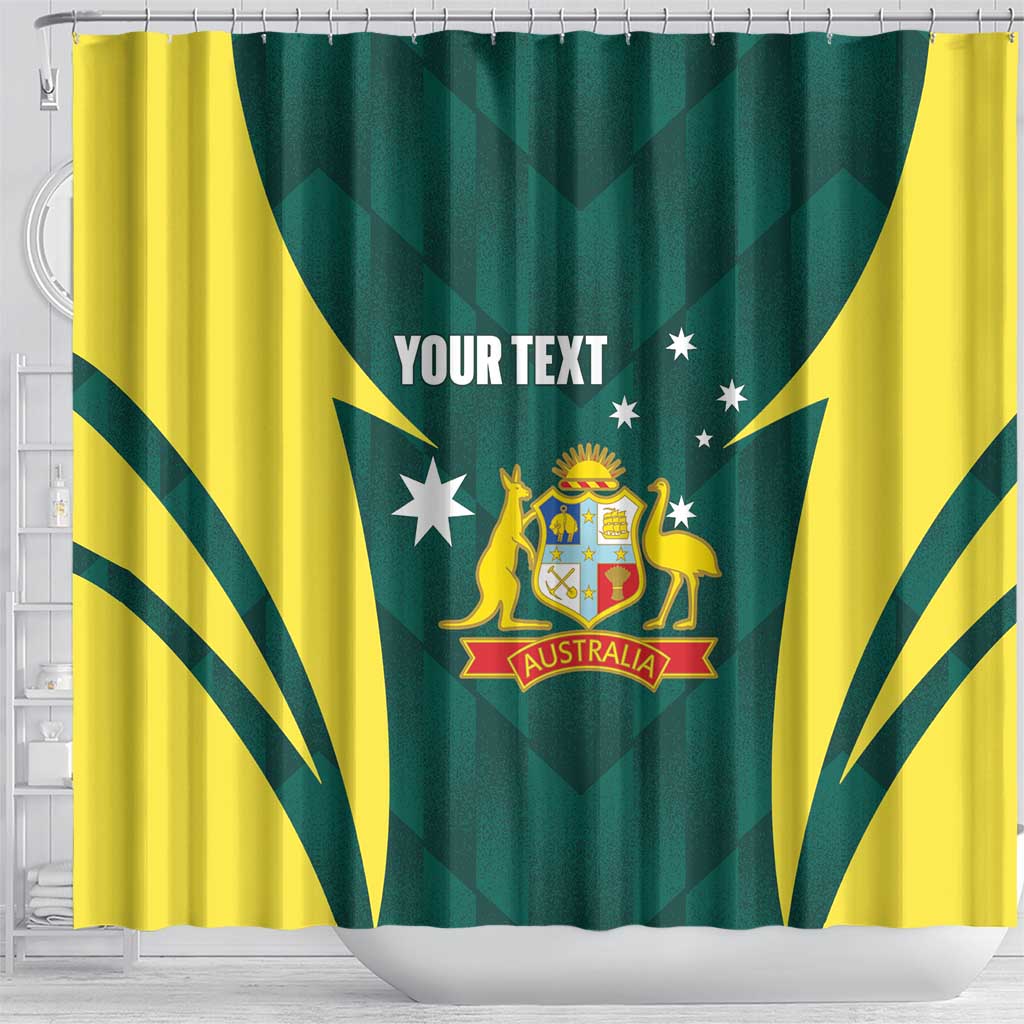 Australia Cricket Custom Shower Curtain Go Aussie Dynamic Green - Aussie Hoodie