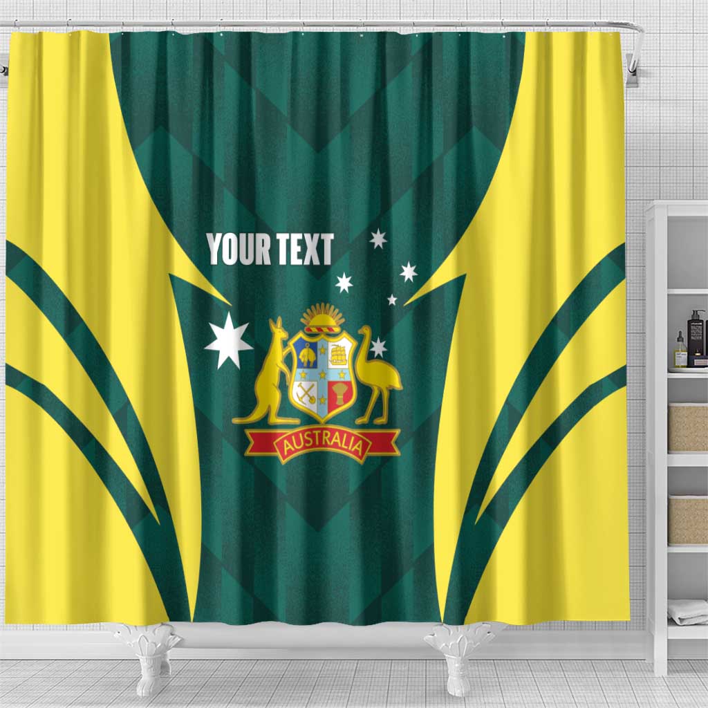 Australia Cricket Custom Shower Curtain Go Aussie Dynamic Green - Aussie Hoodie