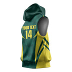 Australia Cricket Custom Sleeveless Hoodie Go Aussie Dynamic Green - Aussie Hoodie