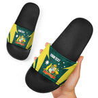 Australia Cricket Custom Slide Sandals Go Aussie Dynamic Green - Aussie Hoodie