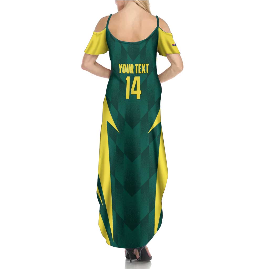 Australia Cricket Custom Summer Maxi Dress Go Aussie Dynamic Green - Aussie Hoodie