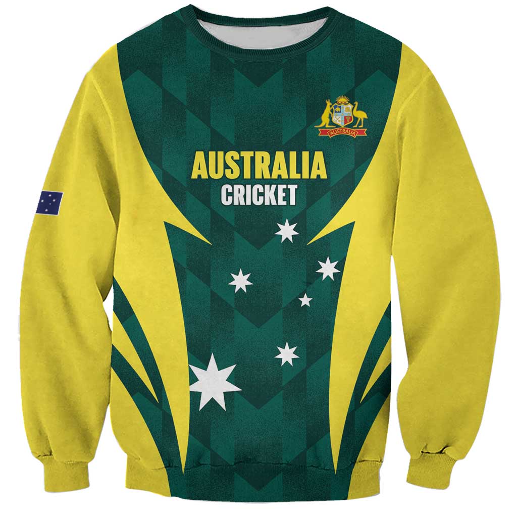 Australia Cricket Custom Sweatshirt Go Aussie Dynamic Green - Aussie Hoodie