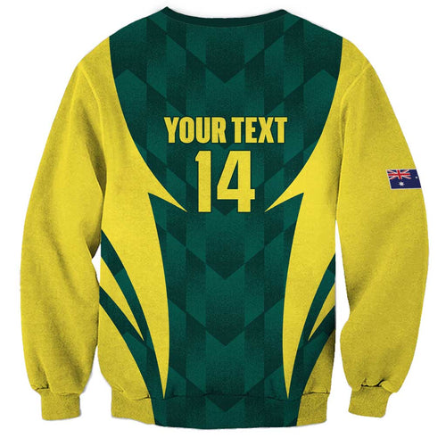Australia Cricket Custom Sweatshirt Go Aussie Dynamic Green - Aussie Hoodie