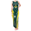 Australia Cricket Custom Tank Maxi Dress Go Aussie Dynamic Green - Aussie Hoodie