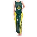 Australia Cricket Custom Tank Maxi Dress Go Aussie Dynamic Green - Aussie Hoodie