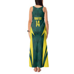 Australia Cricket Custom Tank Maxi Dress Go Aussie Dynamic Green - Aussie Hoodie