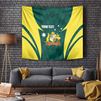Australia Cricket Custom Tapestry Go Aussie Dynamic Green - Aussie Hoodie