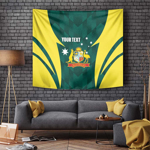 Australia Cricket Custom Tapestry Go Aussie Dynamic Green - Aussie Hoodie