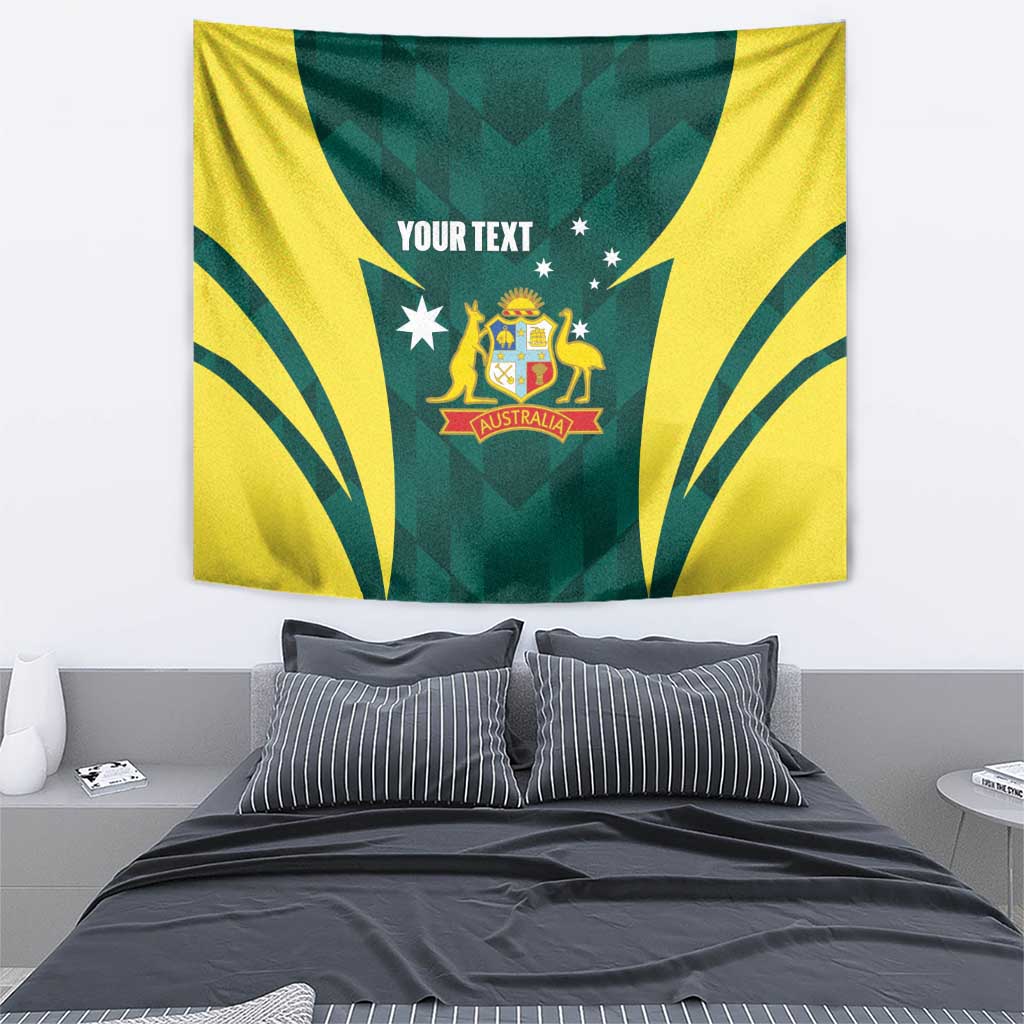 Australia Cricket Custom Tapestry Go Aussie Dynamic Green - Aussie Hoodie
