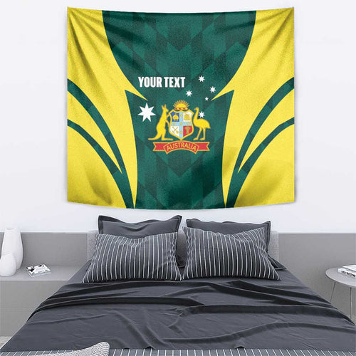 Australia Cricket Custom Tapestry Go Aussie Dynamic Green - Aussie Hoodie