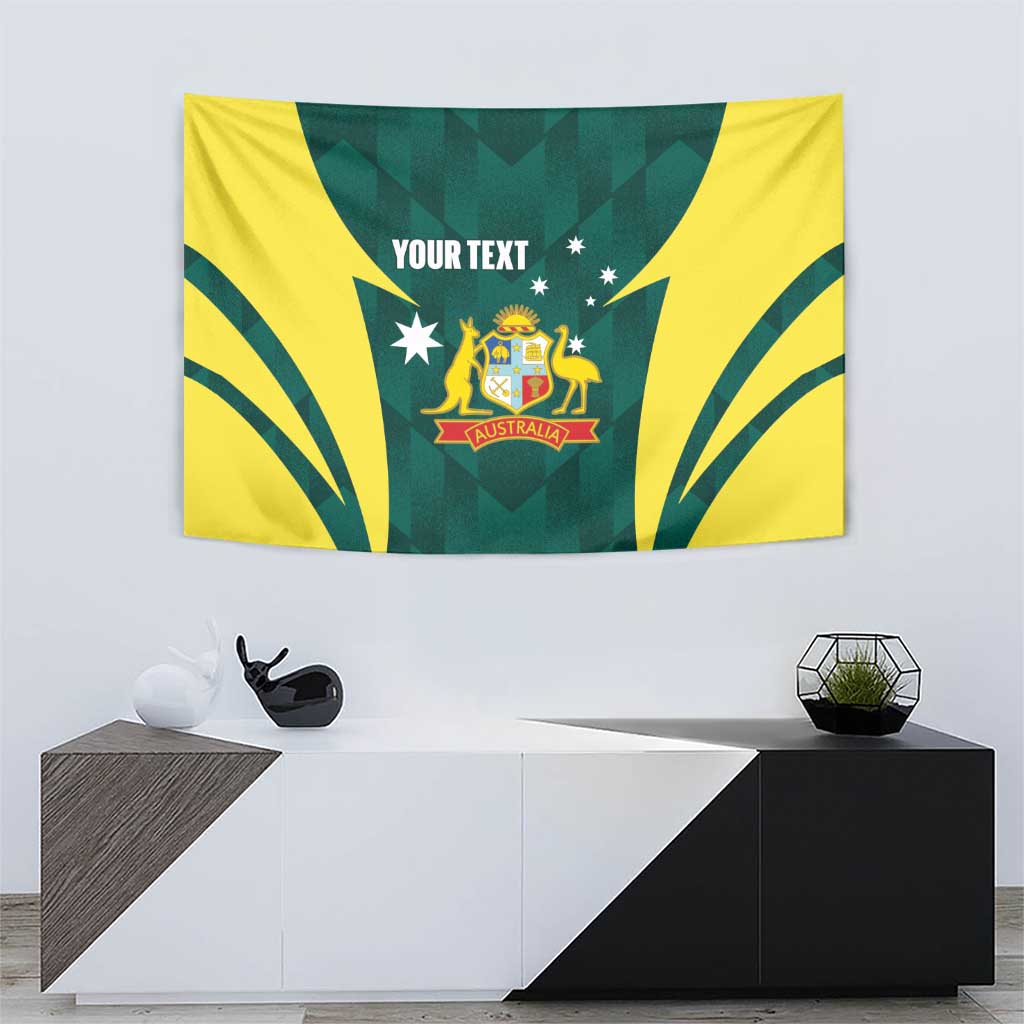 Australia Cricket Custom Tapestry Go Aussie Dynamic Green - Aussie Hoodie