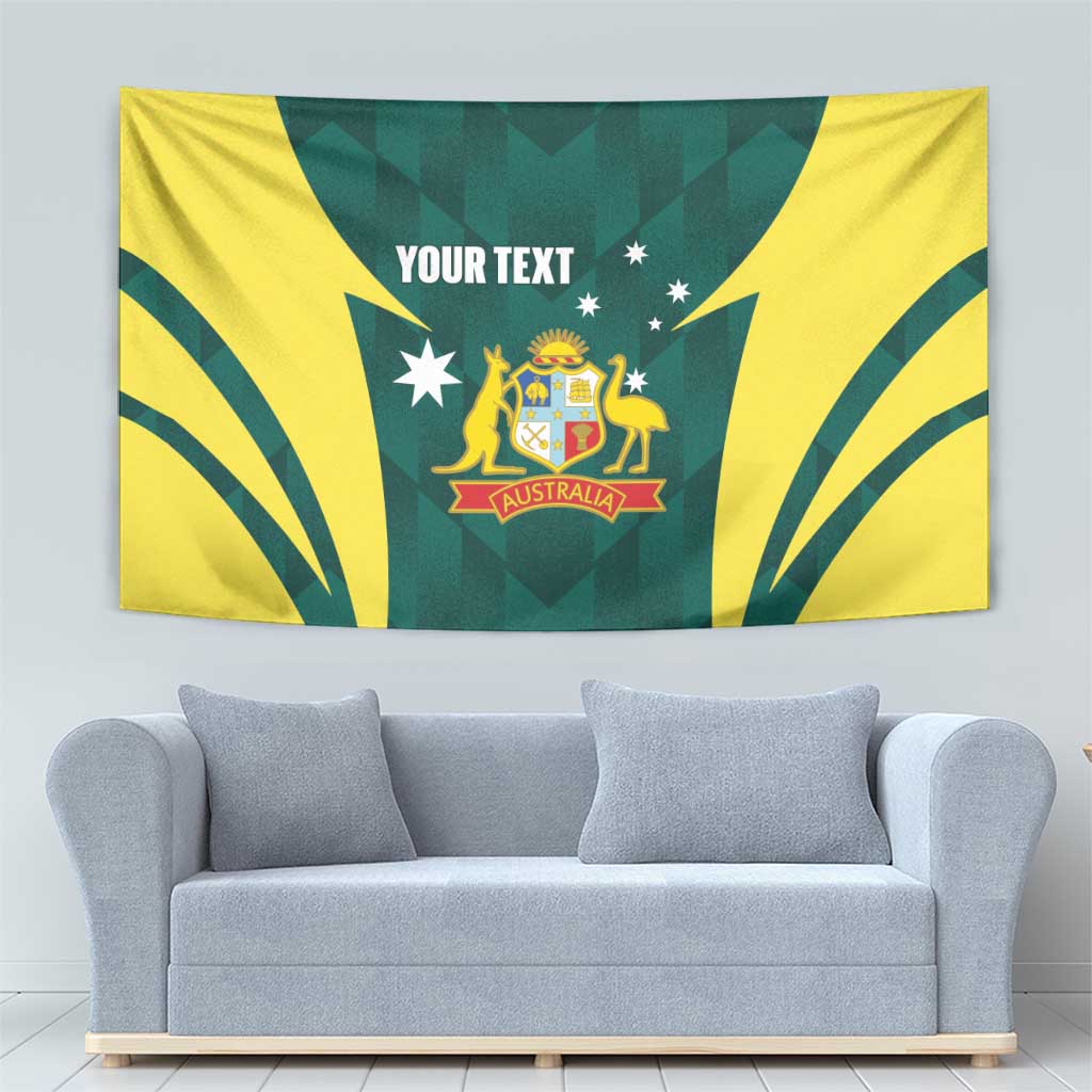 Australia Cricket Custom Tapestry Go Aussie Dynamic Green - Aussie Hoodie
