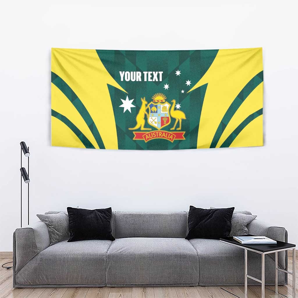 Australia Cricket Custom Tapestry Go Aussie Dynamic Green - Aussie Hoodie