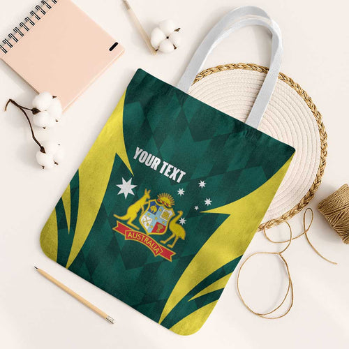Australia Cricket Custom Tote Bag Go Aussie Dynamic Green - Aussie Hoodie