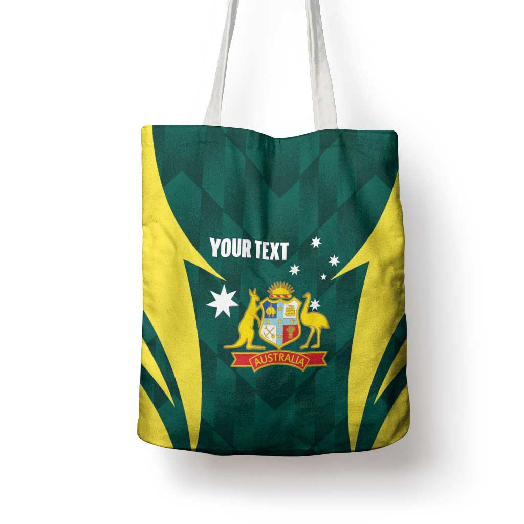Australia Cricket Custom Tote Bag Go Aussie Dynamic Green - Aussie Hoodie