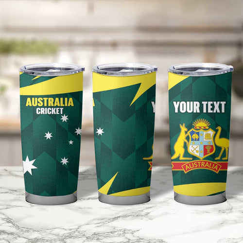Australia Cricket Custom Tumbler Cup Go Aussie Dynamic Green - Aussie Hoodie