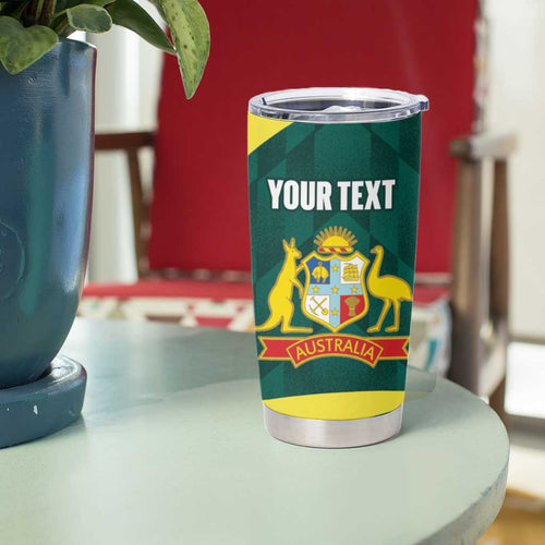 Australia Cricket Custom Tumbler Cup Go Aussie Dynamic Green - Aussie Hoodie