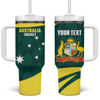 Australia Cricket Custom Tumbler With Handle Go Aussie Dynamic Green - Aussie Hoodie