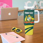 Australia Cricket Custom Tumbler With Handle Go Aussie Dynamic Green - Aussie Hoodie