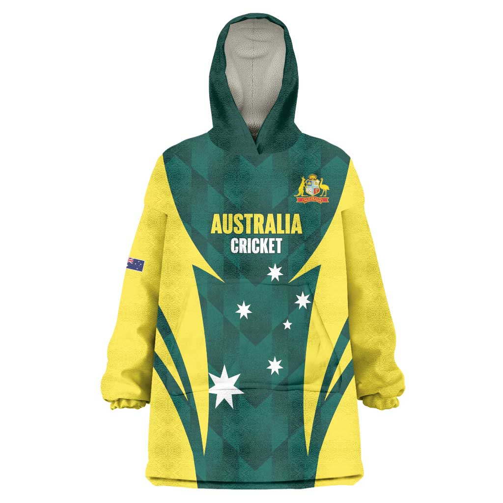 Australia Cricket Custom Wearable Blanket Hoodie Go Aussie Dynamic Green - Aussie Hoodie