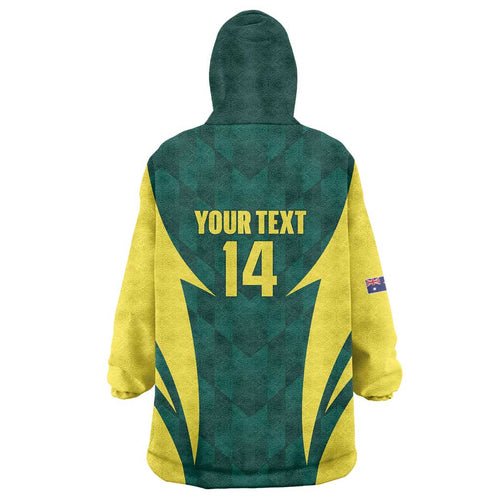 Australia Cricket Custom Wearable Blanket Hoodie Go Aussie Dynamic Green - Aussie Hoodie