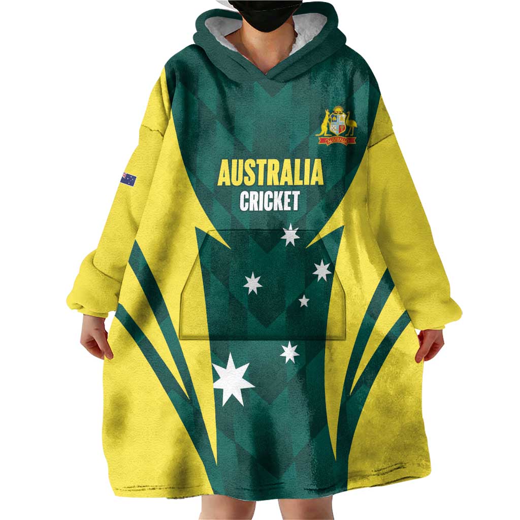 Australia Cricket Custom Wearable Blanket Hoodie Go Aussie Dynamic Green - Aussie Hoodie