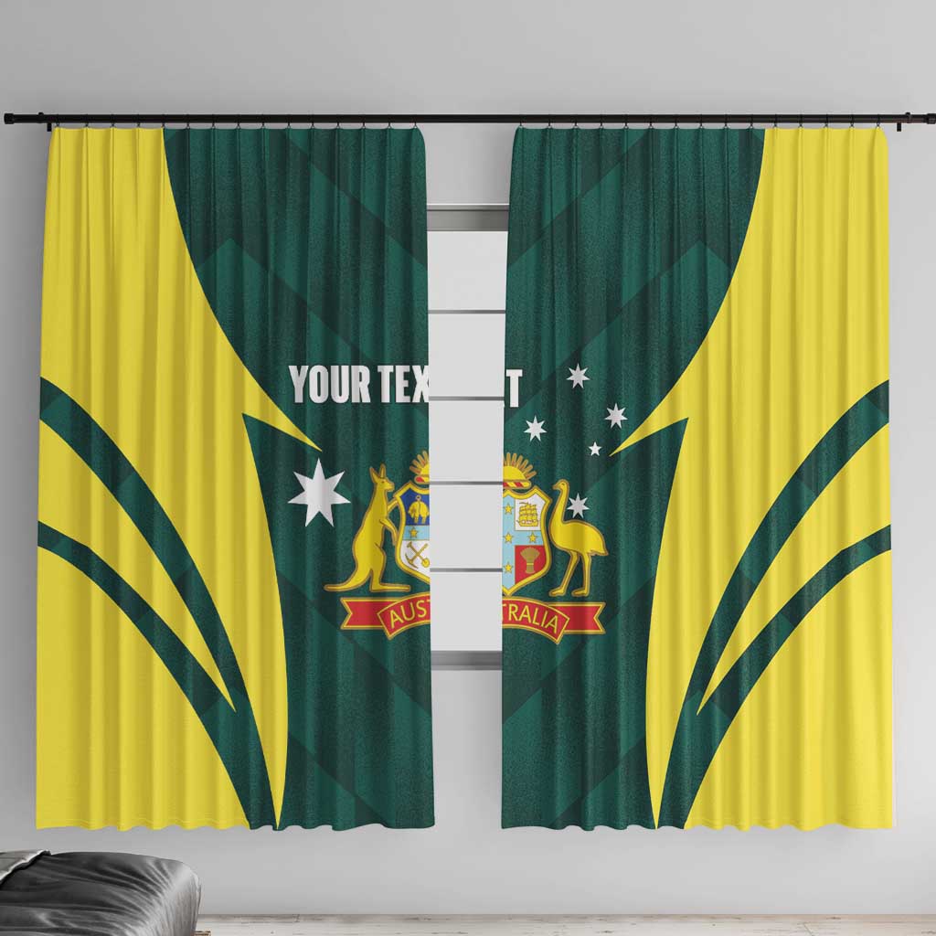 Australia Cricket Custom Window Curtain Go Aussie Dynamic Green - Aussie Hoodie
