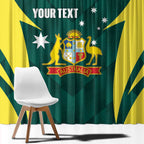Australia Cricket Custom Window Curtain Go Aussie Dynamic Green - Aussie Hoodie
