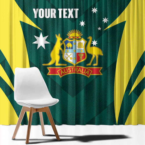 Australia Cricket Custom Window Curtain Go Aussie Dynamic Green - Aussie Hoodie