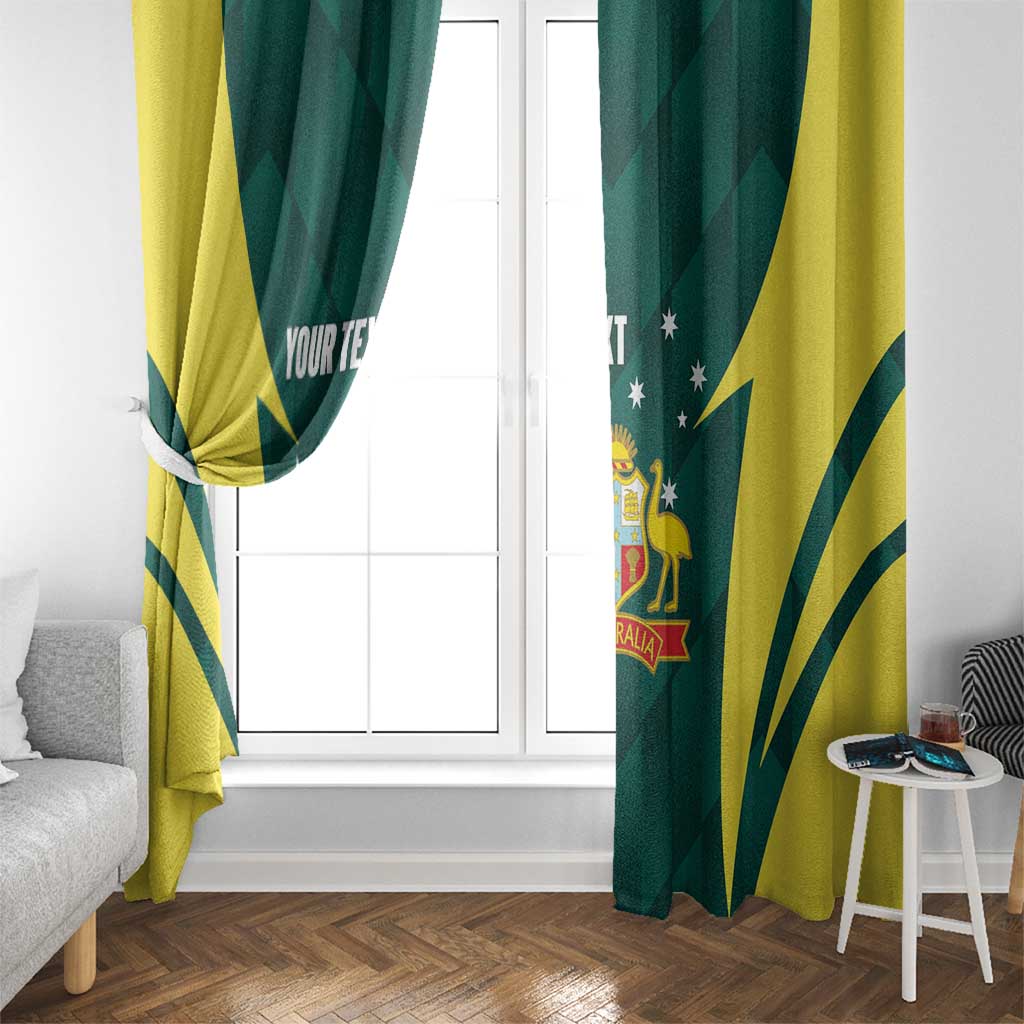 Australia Cricket Custom Window Curtain Go Aussie Dynamic Green - Aussie Hoodie