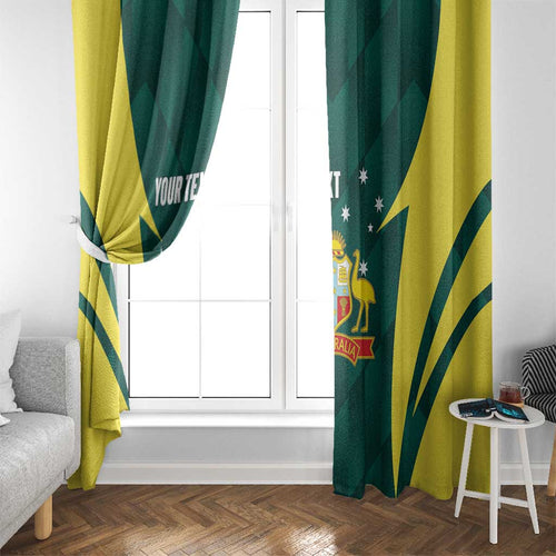 Australia Cricket Custom Window Curtain Go Aussie Dynamic Green - Aussie Hoodie