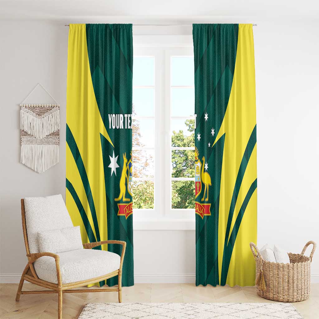 Australia Cricket Custom Window Curtain Go Aussie Dynamic Green - Aussie Hoodie