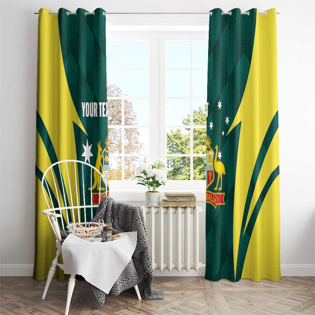 Australia Cricket Custom Window Curtain Go Aussie Dynamic Green - Aussie Hoodie
