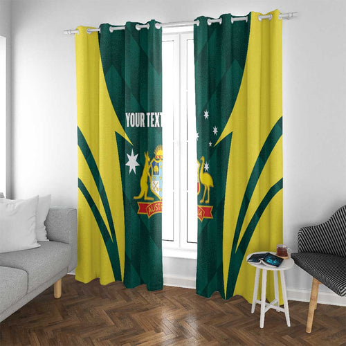 Australia Cricket Custom Window Curtain Go Aussie Dynamic Green - Aussie Hoodie