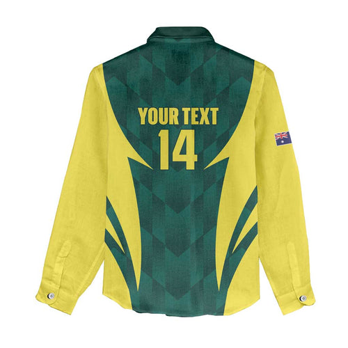 Australia Cricket Custom Women Casual Shirt Go Aussie Dynamic Green - Aussie Hoodie