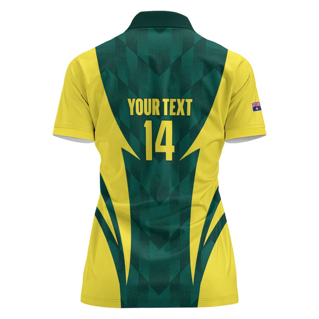 Australia Cricket Custom Women Polo Shirt Go Aussie Dynamic Green - Aussie Hoodie