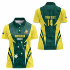 Australia Cricket Custom Women Polo Shirt Go Aussie Dynamic Green - Aussie Hoodie
