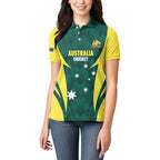 Australia Cricket Custom Women Polo Shirt Go Aussie Dynamic Green - Aussie Hoodie