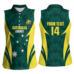 Australia Cricket Custom Women Sleeveless Polo Shirt Go Aussie Dynamic Green - Aussie Hoodie