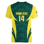 Australia Cricket Custom Women V-Neck T-Shirt Go Aussie Dynamic Green - Aussie Hoodie