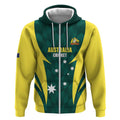 Australia Cricket Custom Zip Hoodie Go Aussie Dynamic Green - Aussie Hoodie