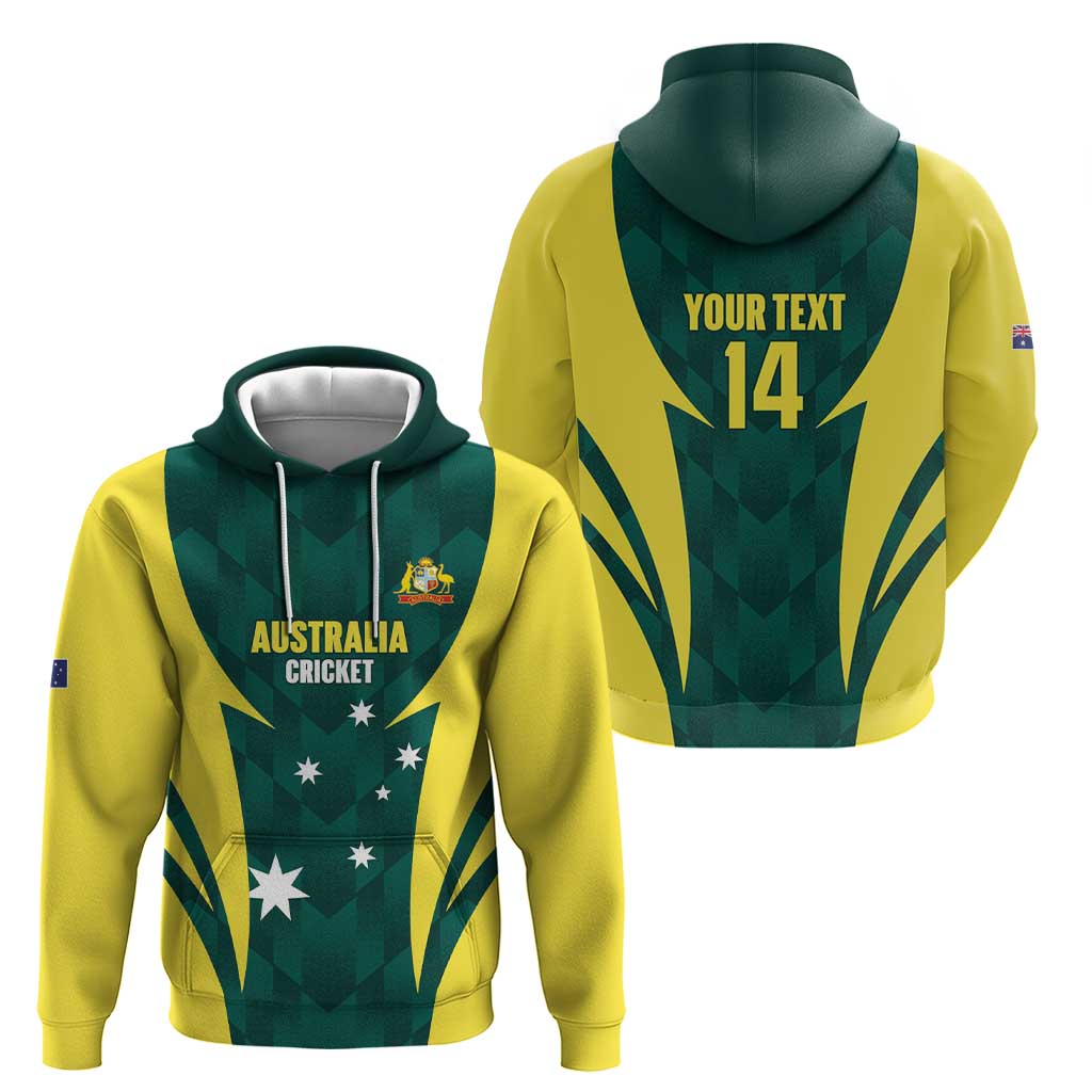 Australia Cricket Custom Zip Hoodie Go Aussie Dynamic Green - Aussie Hoodie