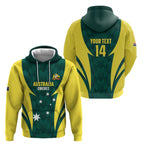 Australia Cricket Custom Zip Hoodie Go Aussie Dynamic Green - Aussie Hoodie