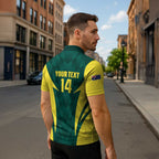 Australia Cricket Custom Zipper Polo Shirt Go Aussie Dynamic Green - Aussie Hoodie