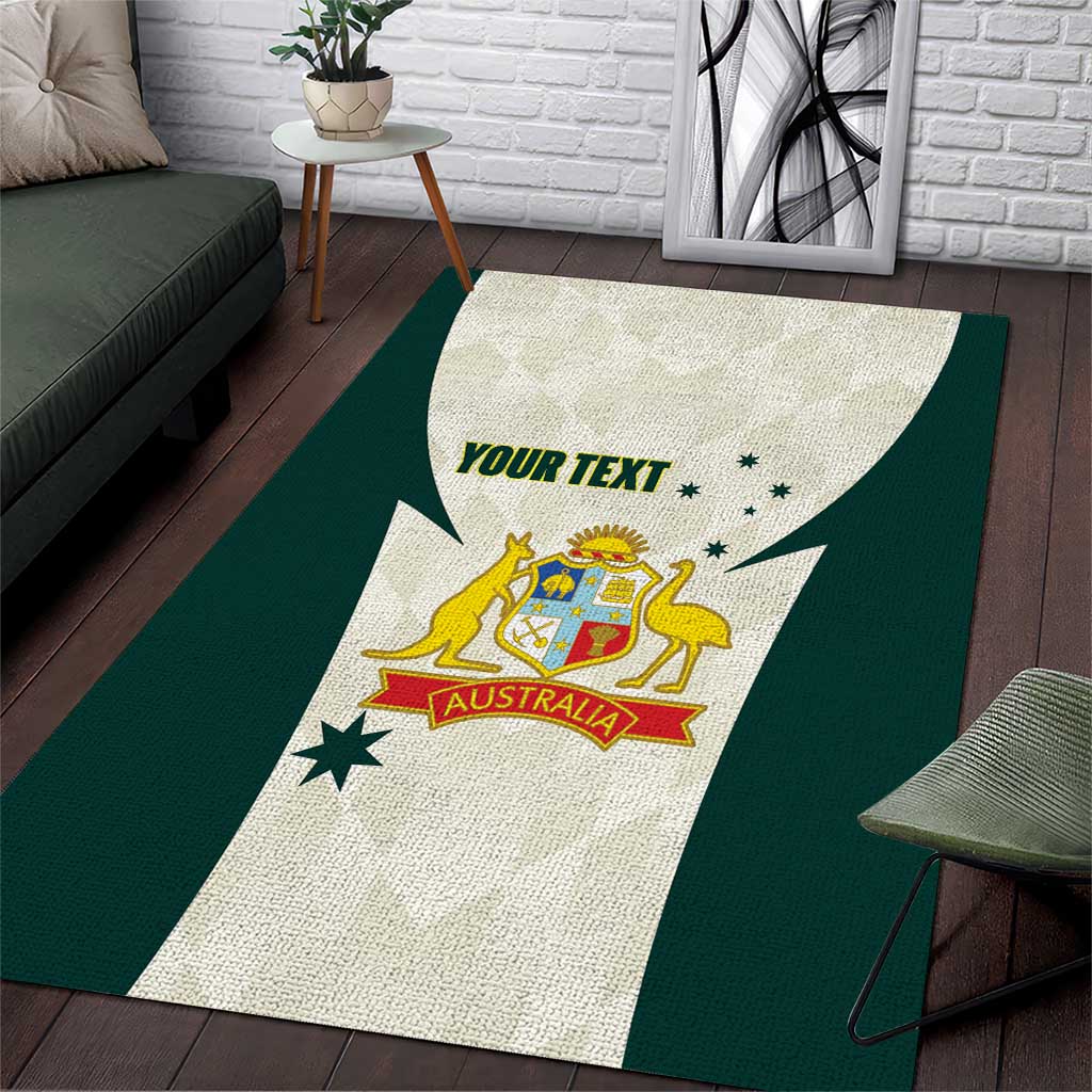 Australia Cricket Custom Area Rug Go Aussie Test Dynamic White - Aussie Hoodie
