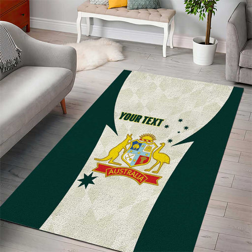Australia Cricket Custom Area Rug Go Aussie Test Dynamic White - Aussie Hoodie