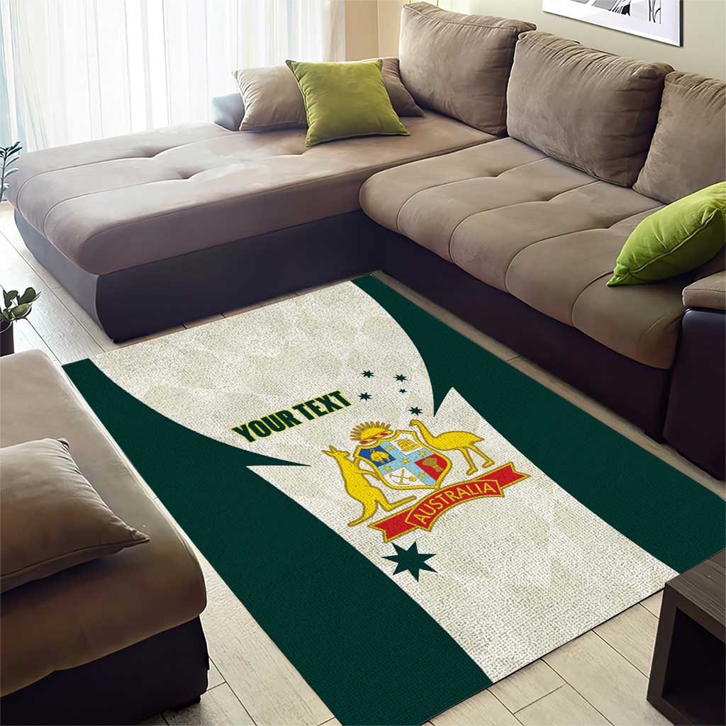 Australia Cricket Custom Area Rug Go Aussie Test Dynamic White - Aussie Hoodie