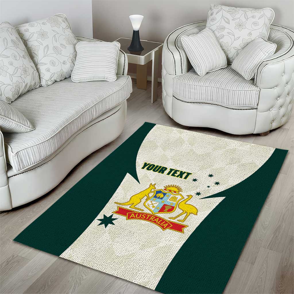Australia Cricket Custom Area Rug Go Aussie Test Dynamic White - Aussie Hoodie
